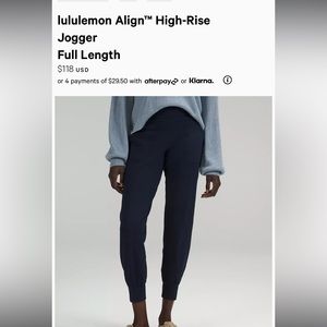 Lululemon High Rise Align Jogger